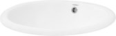 ML- Lavabo Design en céramique blanc brillant 49x19,5x40,5cm ovale à encastrer avec trop-plein et trou d'évacuation, lavabo à poser sur plan de salle de bain, lavabo à encastrer, lavabo à main