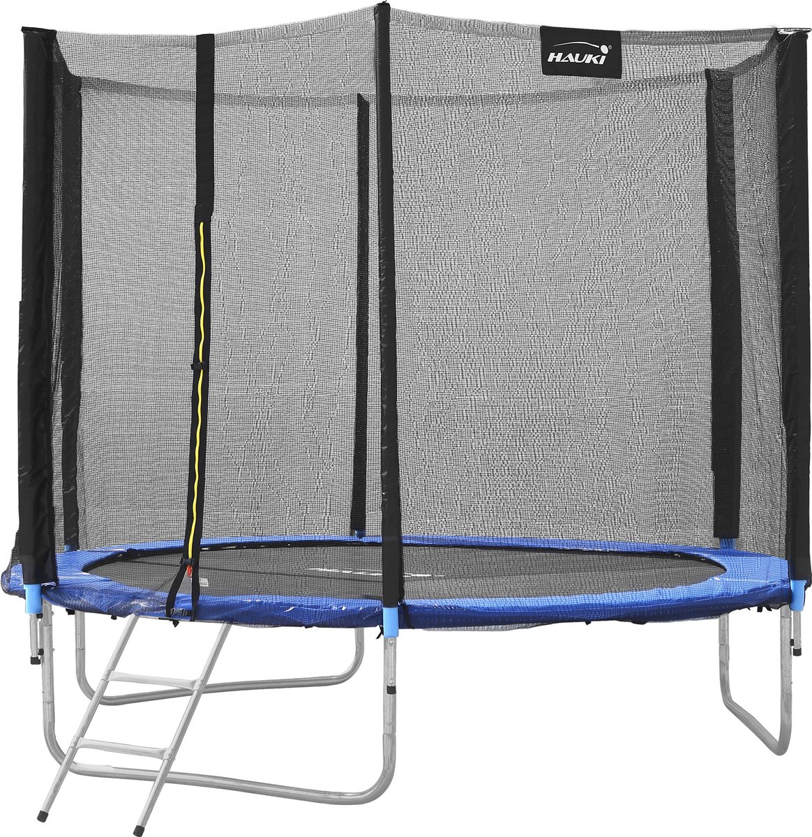 Hauki buitentrampoline, Ø244 cm, blauw, GS getest, ronde tuintrampoline voor kinderen tot 150 kg