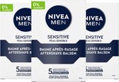 Bol.com NIVEA MEN Sensitive Aftershave Balsem - Aftershave Balm - Alcoholvrij - 3x100ml - Voordeelverpakking aanbieding