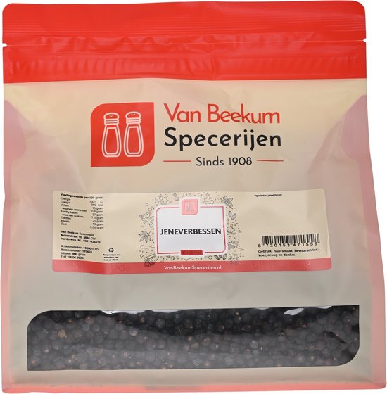 Baies de genièvre | 800 grammes (pochette refermable) | Van Beekum Specerijen