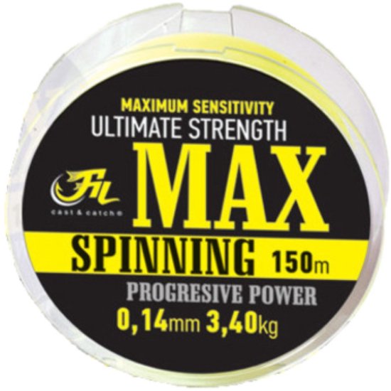 Fil MAX Spinning - 0.14mm - 3.4kg - 150m - Nylon Roofvis Vislijn - Fluo Gele Nylon Roofvis lijn - Voor vissen met kunstaas van Merkloos — afbeelding 2