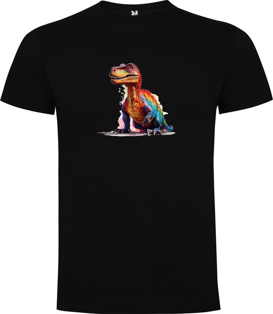 Zwart T-Shirt met T-Rex Print XL