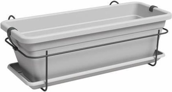 Jardinière Venezia L 60 Cm Bronze – Avec Réserve D'Eau & Support Fer, Style Traditionnel Balcon