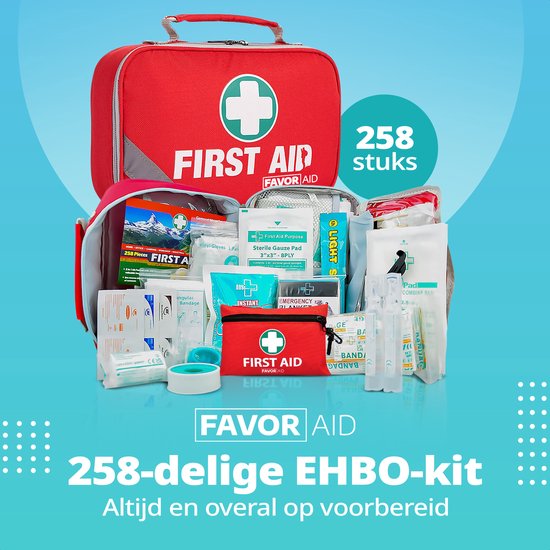 FavorAid 258-delige EHBO kit - ehbo koffer - verbanddoos - verband - noodpakket
