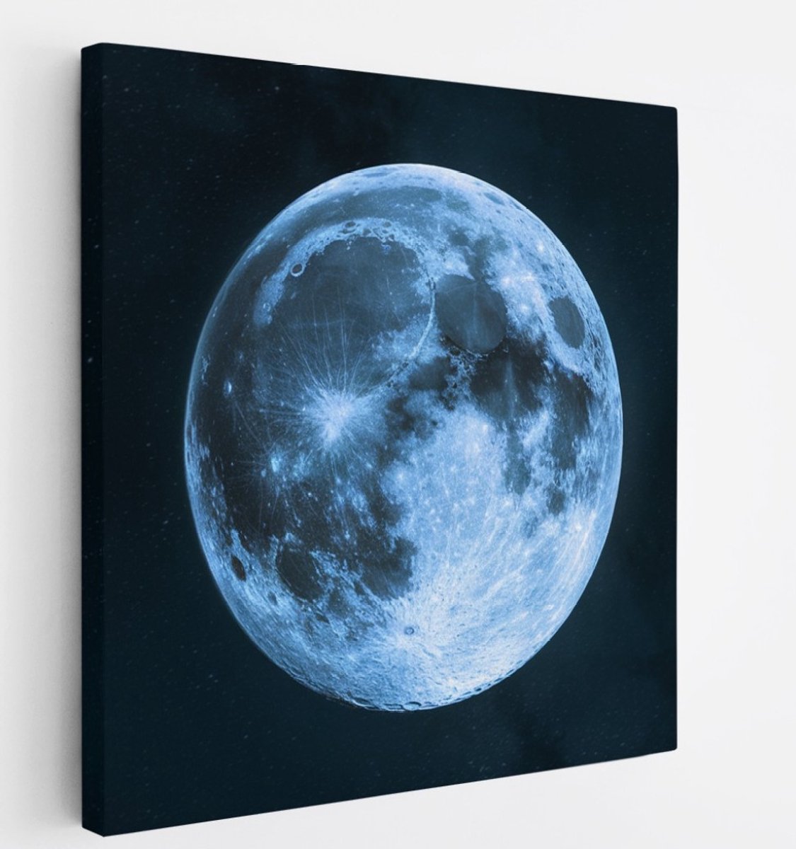 Saammp Canvas Schilderij - Volle Maan - Landschap - Natuur - 60x60 - Foto op canvas - Wanddecoratie - Muurdecoratie Woonkamer - Slaapkamer decoratie - Canvas Print