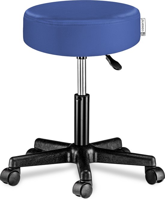 Casaria Verstelbare Draaikruk - 46/60cm Zithoogte – 1 Stuks Blauw