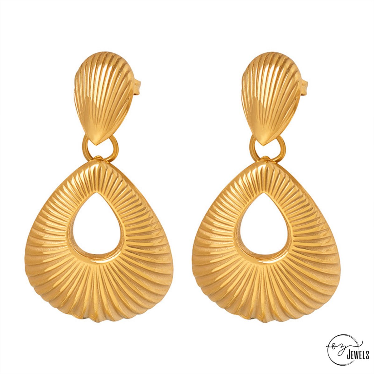 OZ Jewels – Druppelvormige Oorbellen – 18K Verguld – Vrouwen