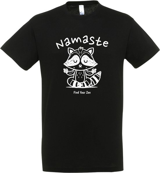 Namaste T-shirt – Yoga T-shirt – Fun T-shirt – Zwart – Grappig shirt – Yoga Kleding – Leuk Cadeau – Yoga shirt Dames – Yoga shirt Heren – Unisex - Maat L