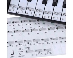 Jumada's Piano/Keyboard Stickers - Eenvoudig Muzieknoten Leren - Geschikt Voor 49, 61 En 88 Toetsen