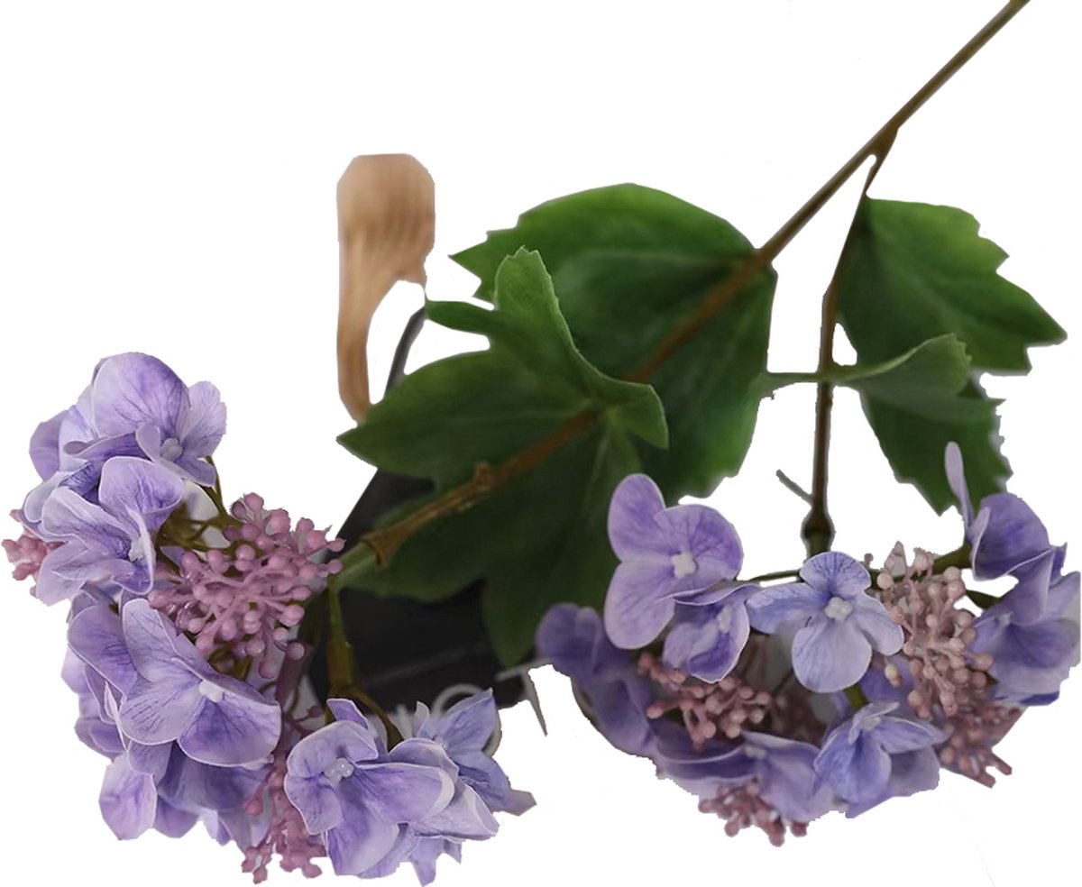 Steelbloem - kunstbloem hortensia klein bloemig 48 cm paars