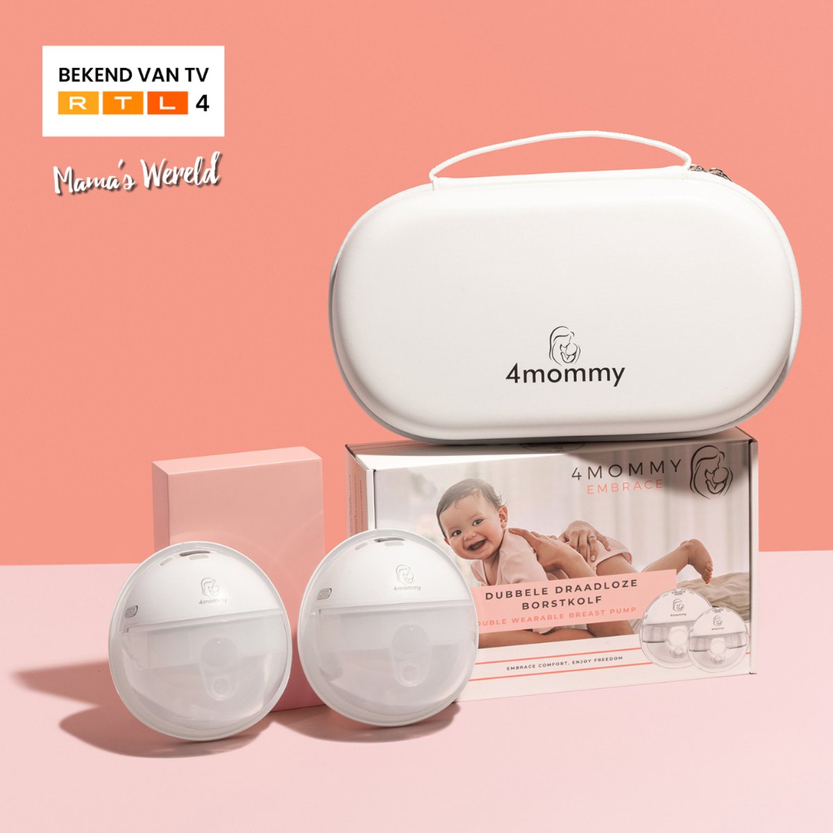 Image of 4mommy Embrace Combi Deal - Dubbele handsfree borstkolf met opbergcase