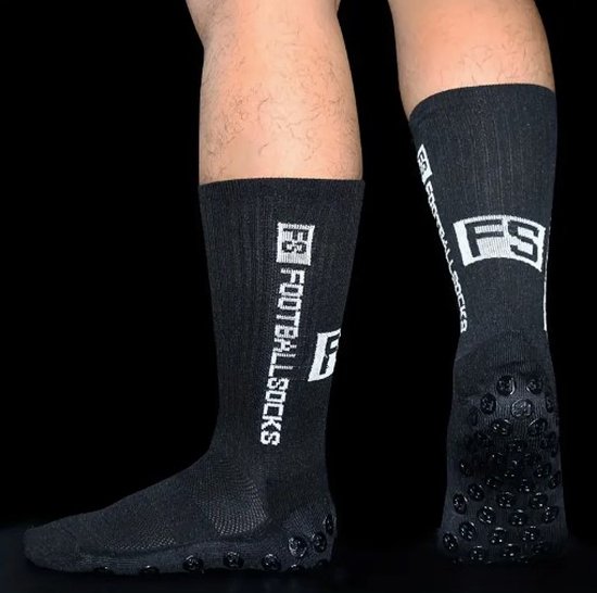 Lot de 5 paires de Chaussettes de sport Zwart Voetbal, noires, anti-ampoules (taille 40-45)