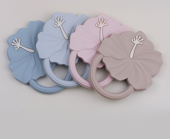 Pretty Panda - Bijtring baby Hibiscus bloem - zeer zachte siliconen 100% BPA vrij - pijnverzachtend - geschikt voor baby en peuter