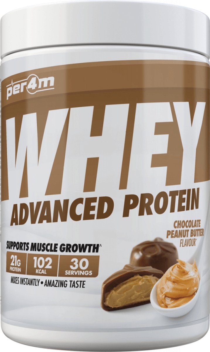 Per4m Whey Advanced Protein (900g) Chocolate Peanut Butter - Eiwitten - Wei-eiwit Mix