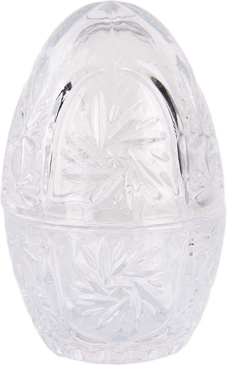 Clayre & Eef Glazen potje Ei Ø 8x12 cm Transparant Glas