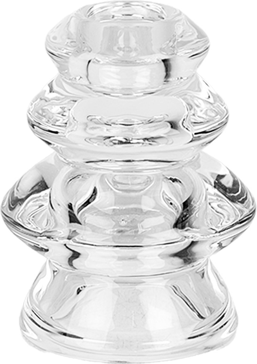 Clayre & Eef Kandelaar Ø 8x10 cm Transparant Glas