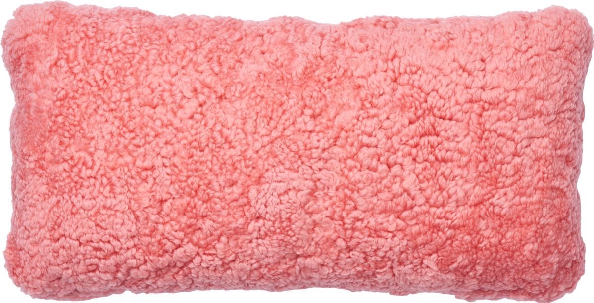 Sheepskin House Kortharig Schapenvacht Kussen - Dubbelzijdig - 30x60 cm coral lantana