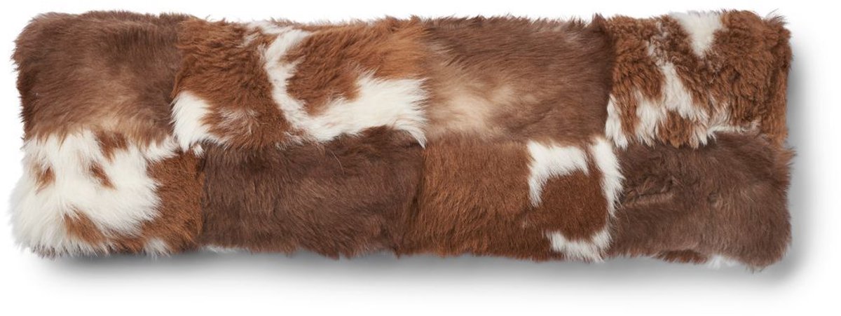 Sheepskin House Toscana Lam Kussen - Dubbelzijdig - 26x86 cm Brown/Beige Mix