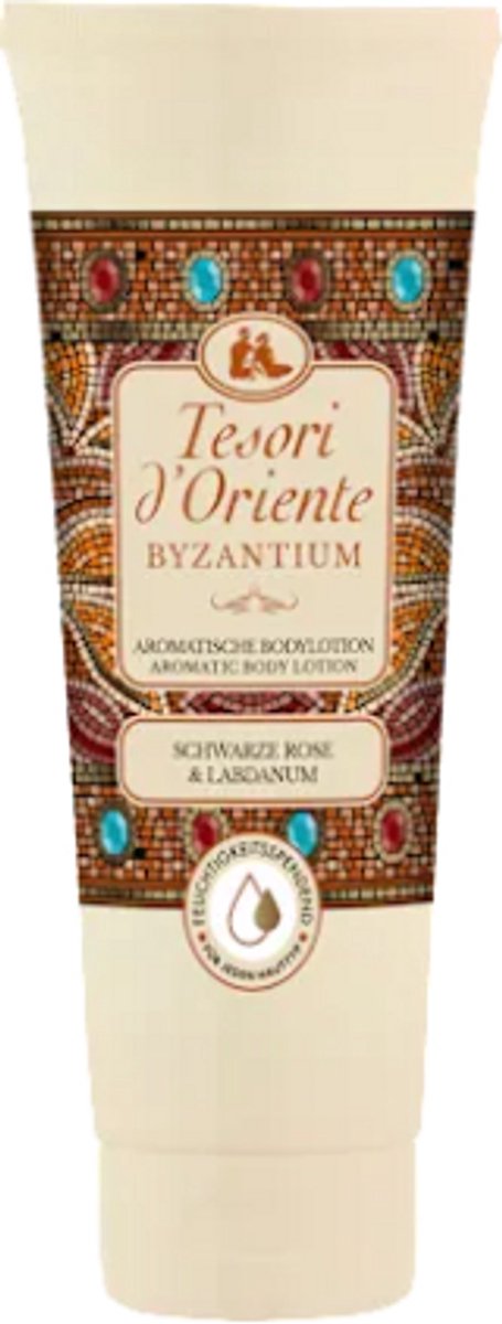 Tesori d'Oriente Byzantium Bodylotion - 250 ml | Bodylotion met Zwarte Rozen en Labdanum - Verzorgende en Hydraterende Bodylotion