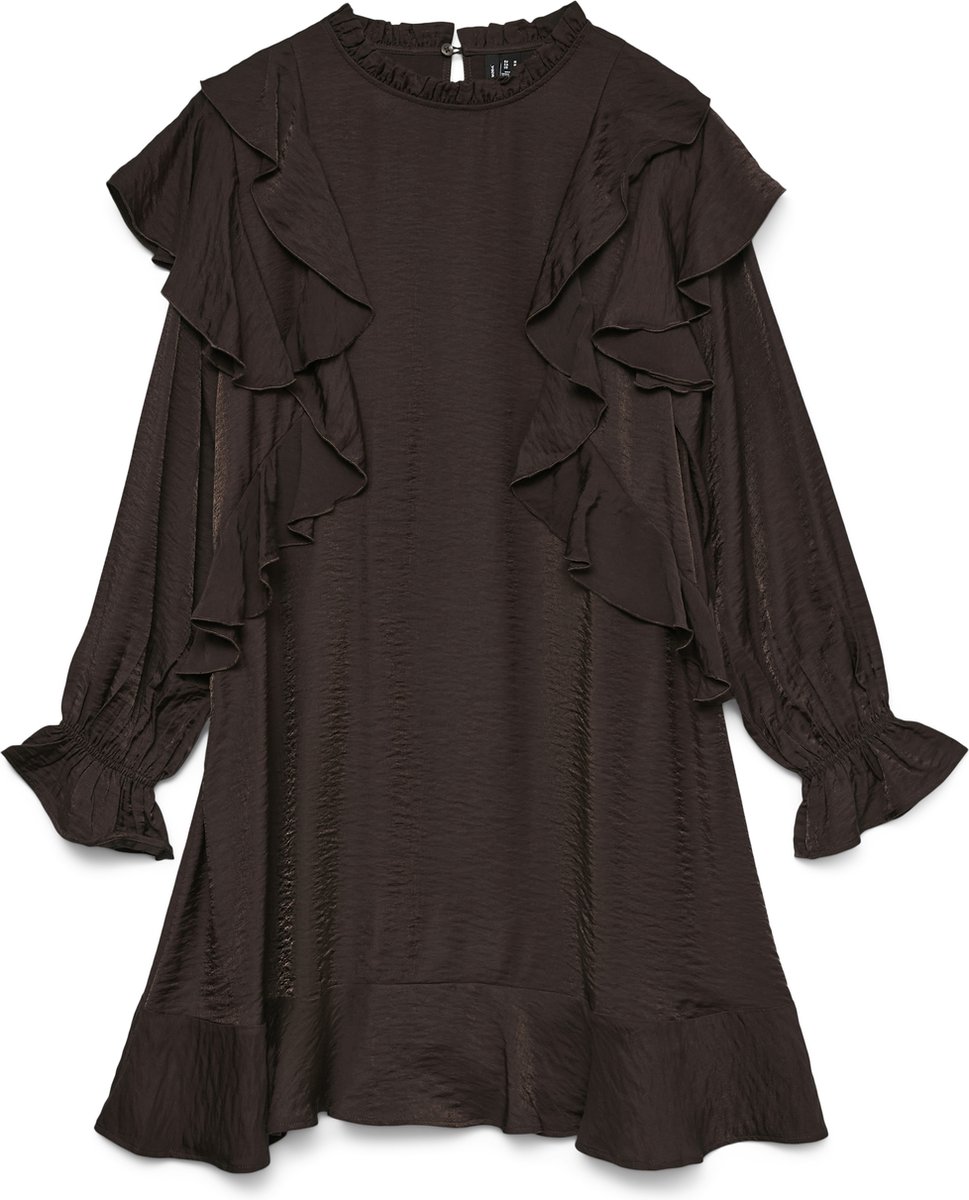 VERO MODA - VMLIZZI LS SHORT FLOUNCE DRESS WVN GA - Dames - Mini jurken