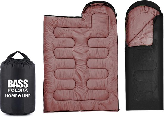 Slaapzak met capuchon, 2-in-1 kampeerquilt, zwart