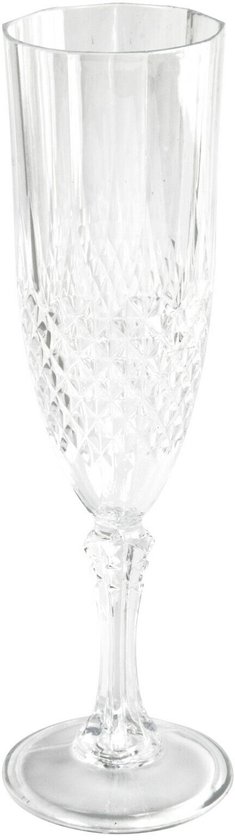 6 Flûtes à champagne en plastique à effet cristal
