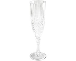 alpina Champagneglazen met Kristaleffect 6 stuks – Herbruikbare Champagneglazen Kunststof – Feestglazen 200 ml voor Buiten en Binnen – Kristallook – Transparant