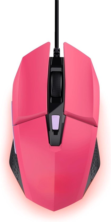StayPowered Gaming Muis - Ultieme Precisie & Snelheid - 6 Programmeerbare Knoppen - 200-6400 DPI Instelbaar - RGB LED Verlichting - Geavanceerde Software - 150 cm USB-Kabel - Roze - Levering Sneller dan Aangegeven!