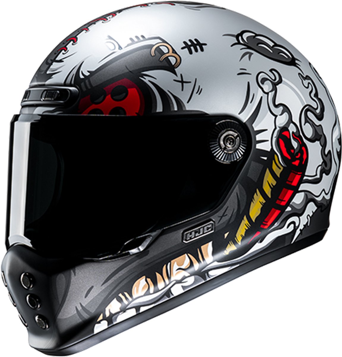 HJC V10 Vatt White Grey L - Maat L - Helm