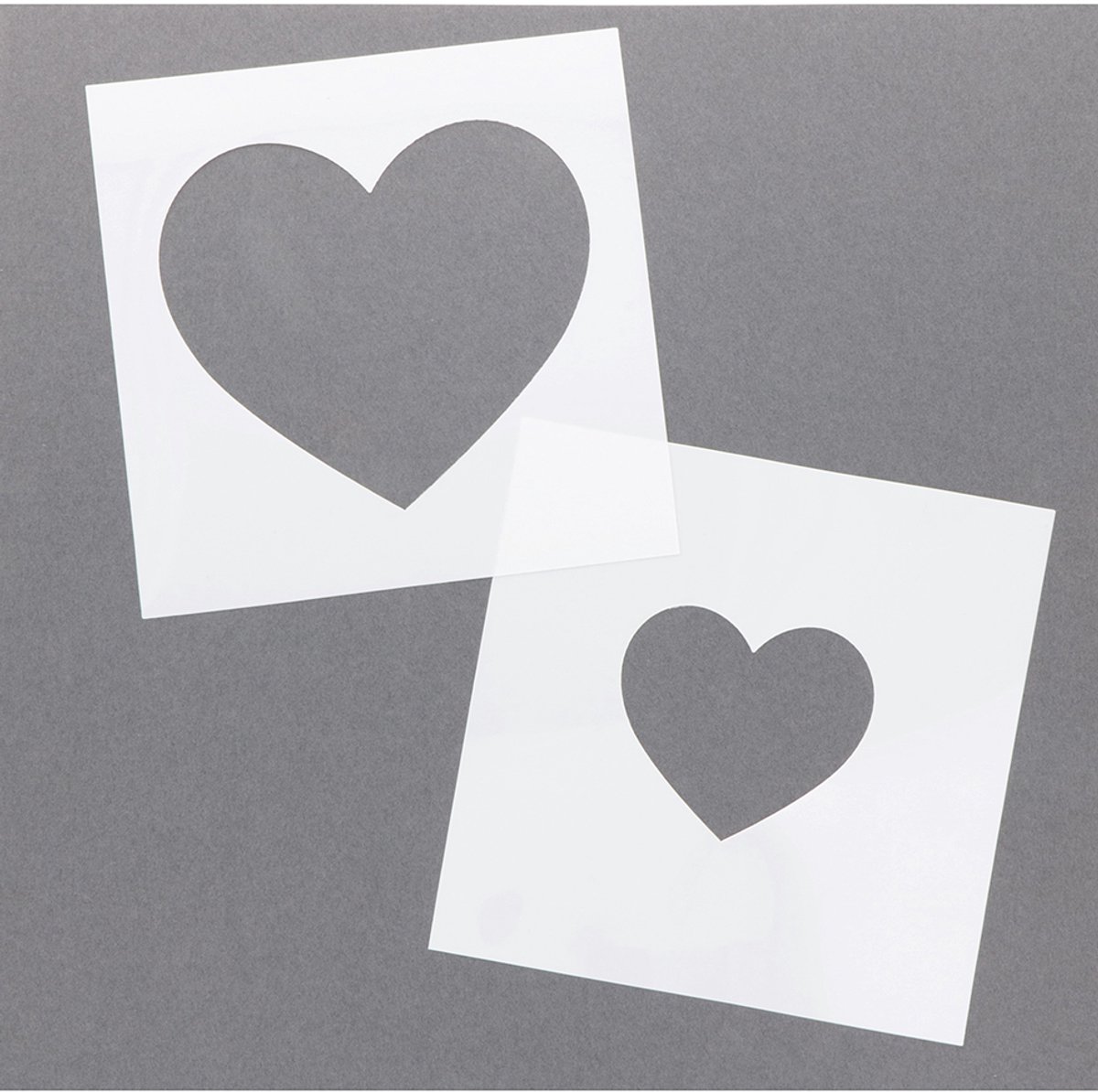 Toga MERO212 Pochoir Couture Design Cœur Carton Gris 12,5 X 12,5 X 0,2 Cm