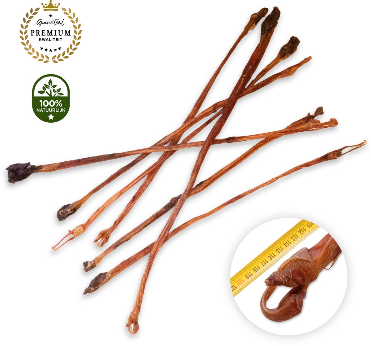 Mollie & Babs - Bullepees XXL - Beste Kwaliteit - Ambachtelijk Gedroogd - Stinkt Niet - Hondensnacks - Kauwsnacks - Rund - 100% Natuurlijk - Ca 110-120cm