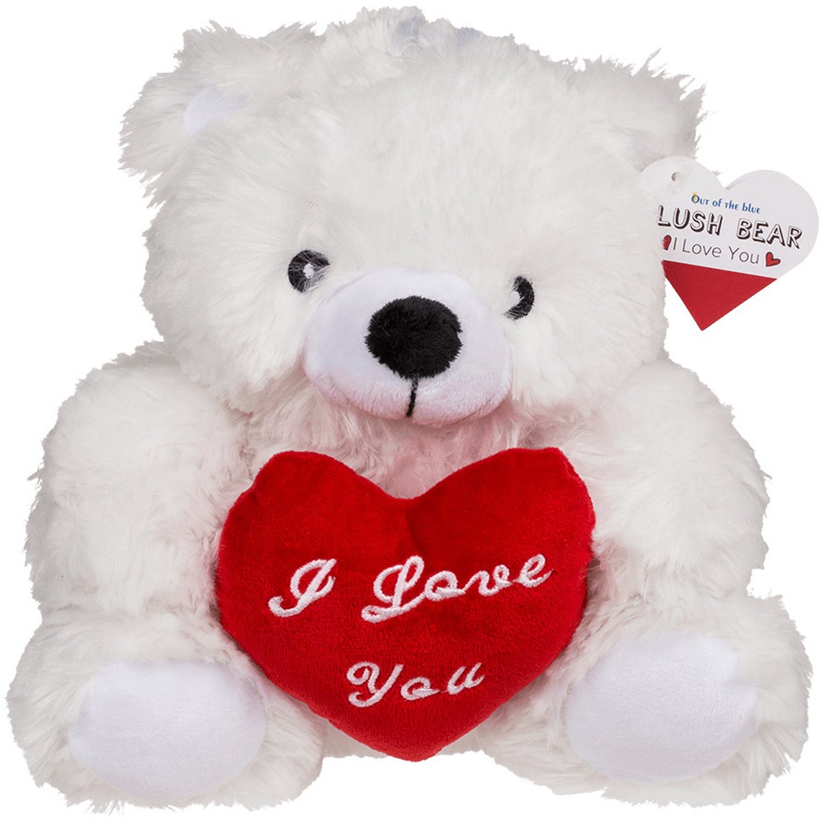 Knuffelbeertje met hart - wit - pluche - 22 cm - valentijnsdag - i love you - cadeau — afbeelding 11