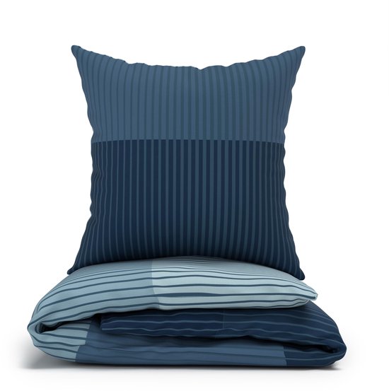 Caleffi - Bedding set van katoen, eenkleurig, 100% katoen, blauw Caleffi - Bedding set van katoen, eenkleurig, 100% katoen, blauw