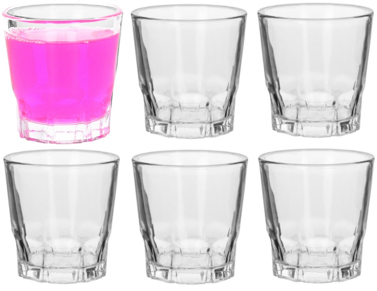 Alessandro Shotglaasjes Montecarlo - 12x - glas - 55 ml - borrelglas - D5,4 x H5,5 cm - shotglazen