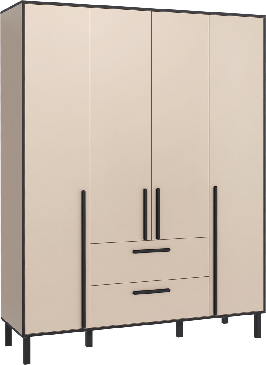 Pro-meubels - Kledingkast Alvin 4 - Beige - 160cm - Garderobekast