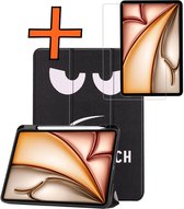Hoes Geschikt voor iPad Air 2025 (13 inch) Hoes Tri-fold Tablet Hoesje Case Met Uitsparing Geschikt voor Apple Pencil Met Screenprotector - Hoesje Geschikt voor iPad Air M3 (13 inch) Hoesje Hardcover Bookcase - Don't Touch Me