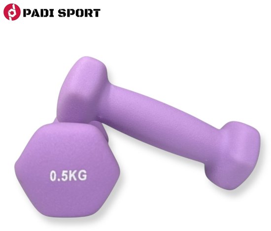 Padisport - Dumbells 0.5 Kg - Halter - Gewichten Set Halters - Gewichten 0.5 Kg - Paars - Gewichten - Dumbells - Halters - Gewichtjes 0.5 Kg