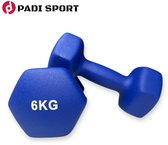 Padisport - Dumbells 6 Kg - Halter - Gewichten Set Halters - Gewichten 6 Kg - Blauw - Gewichten - Dumbells - Halters - Gewichtjes 6 Kg