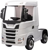 Elektriscche kinderauto - Elektrische Kinder vrachtwagen SCANIA 500R Truck 12V Met Afstandsbediening FULL OPTIONS (White)