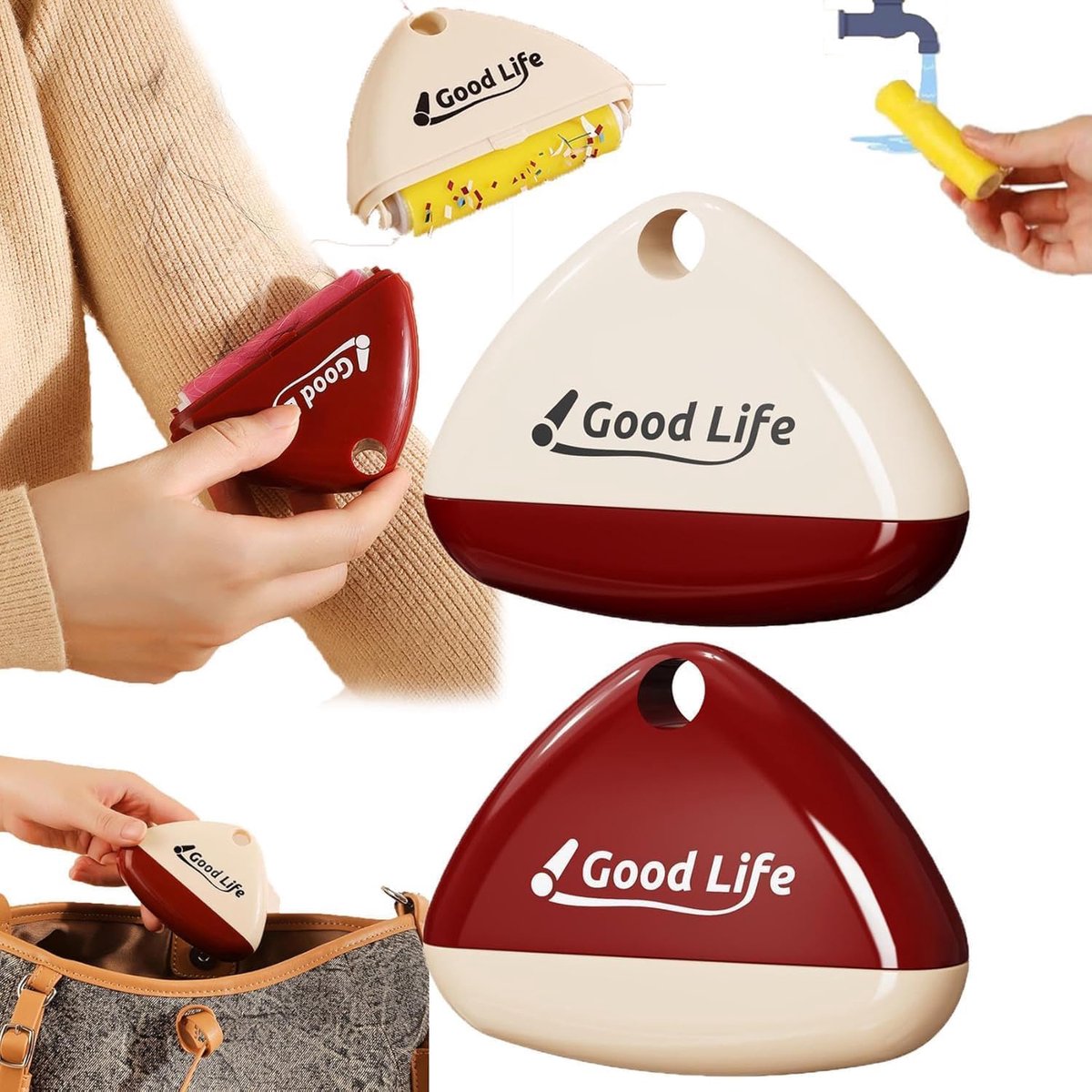 Lixin Draagbaar Pluizenroller - 2 Stuks - Wasbaar Pluizenroller - Kleverig - Handmatige Borstel - Pluizen verwijderaar - Ontpluizer - Kleding Ontpiller–Verwijdert dierenhaar - Huisdier