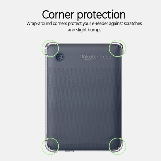 Lunso Geschikt voor Kobo Clara BW / Clara Colour hoes (6 inch) - TPU Backcover - Transparant van Lunso — afbeelding 5