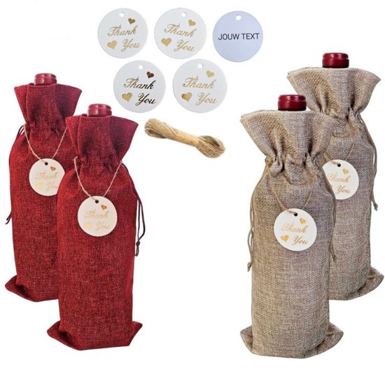 Wijnzakken, Kraft Papier Wijnzak 10 Stuks Gift Wijnzakken Met Handvatten Enkele Papieren Wijnzak Bulk Voor