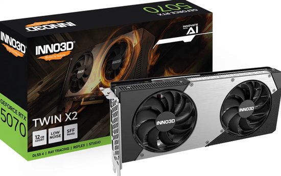 INNO3D NVIDIA GeForce RTX 5070 TWIN X2 - Videokaart - 12GB - GDDR7 - PCIe 5.0 - 1x HDMI, 3x DisplayPort