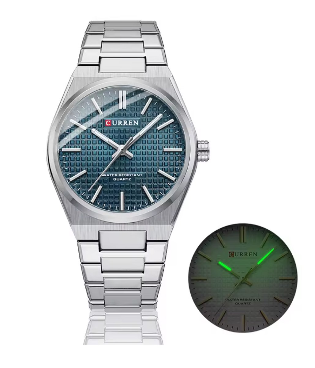 Curren - Luxe Herenhorloge - Quartz - Zwarte Wijzerplaat - Roestvrij Stalen Band - 42mm - 8439