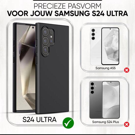 NUVEX Coque compatible avec Samsung Galaxy S24 Ultra Zwart - Anti-choc avec 1 film protecteur d'écran