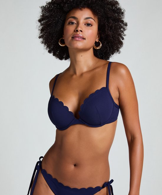 Voorgevormde push-up beugel bikinitop Scallop Cup A - E - Zwart - Sexy shape: Perfect plunge - Hunkemöller