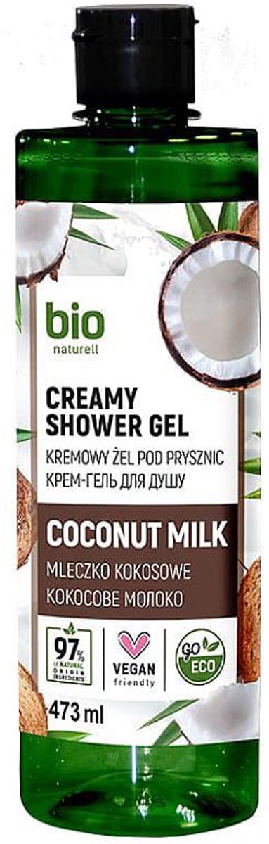 Natuurlijke Romige douchegel - Kokosnoot - zijdezachte huid - heerlijke geurende lichaam 473ml