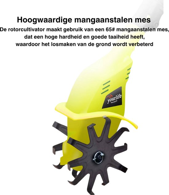 Krachtige Cultivator - Elektrische tuinfrees - Dubbelzijdige werking - Draadloos - Lichtgewicht - Accu - Verstelbare steel - Verticuteermachines - 17cm diep van TotalTools — afbeelding 5