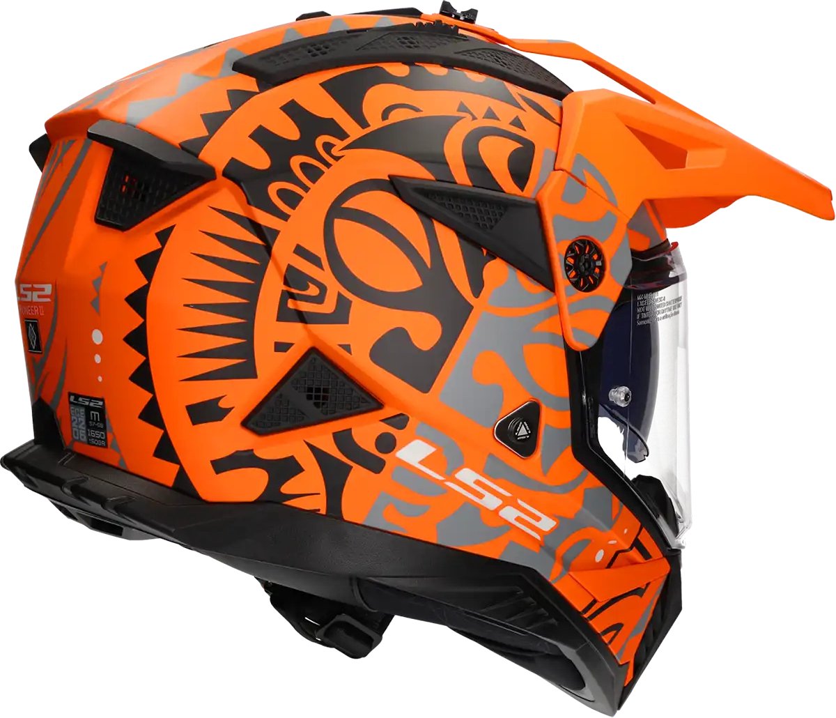 LS2 Helm Pioneer II Rangi MX702 mat oranje maat L