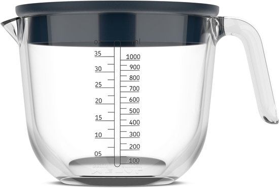 Mepal Glas maatbeker met deksel Chef it 1000 ml